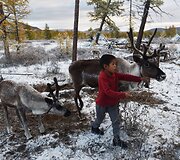 Mongolijos klajokliai &scaron;iaurės elnių augintojai