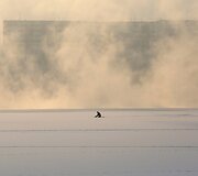Žvejys Sibire, temperatūrai nukritus iki -20 laipsnių