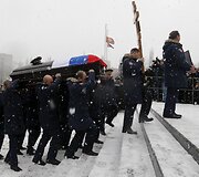 Turkijos numu&scaron;to rusų lėktuvo piloto laidotuvės