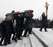 Turkijos numu&scaron;to rusų lėktuvo piloto laidotuvės