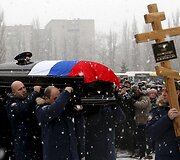 Turkijos numu&scaron;to rusų lėktuvo piloto laidotuvės