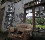 Po Sinabungo ugnikalno i&scaron;sivežimo apleistas kaimas Indonezijoje