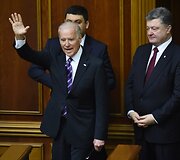 Joe Bidenas lankėsi Ukrainos Auk&scaron;čiausioje Radoje