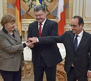 Vasario 5 diena. Prancūzijos ir Vokietijos lyderiai Kijeve suruo&scaron;ė taikos planą Ukrainai