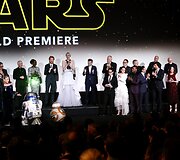 Pasaulinės filmo premjeros &bdquo;Žvaigždžių karai: Galia nubunda&ldquo; akimirka