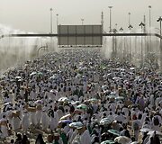 Rugsėjo 23 diena. Musulmonų piligrimai Saudo Arabijoje