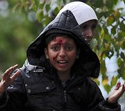 Mergaitė verkia patekusi į Makedoniją i&scaron; Graikijos