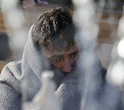 &Scaron;imtai migrantų įstrigo Graikijoje dėl Makedonijos teritorijoje pastatytos sienos