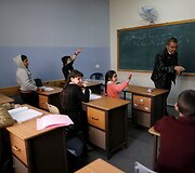 Aklųjų ir silpnaregių mokykloje Palestinoje vaikai mokomi pasitelkiant muziką