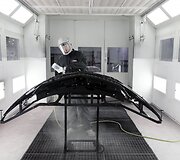 Superautomobilio &bdquo;Acura NSX&ldquo; gamybos linija Ohajo gamykloje