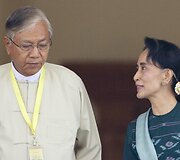 Mianmaro prezidentu i&scaron;rinktas Aung San Suu Kyi artimas patikėtinis