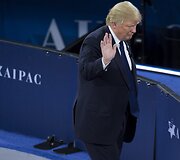 Donaldas Trumpas proizraelieti&scaron;kos JAV lobistinės organizacijos AIPAC konferencijoje Va&scaron;ingtone