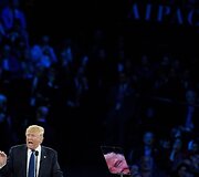 Donaldas Trumpas proizraelieti&scaron;kos JAV lobistinės organizacijos AIPAC konferencijoje Va&scaron;ingtone