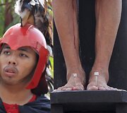 Filipinuose tikintieji kra&scaron;tutinėmis priemonėmis atkartoja Kristaus nukryžiavimą