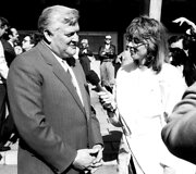 1989 05 01 Klaipeda. Laima Janu&scaron;onytė, Algirdas Brazauskas