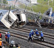 Keleivinio traukinio avarija Pietų Korėjoje