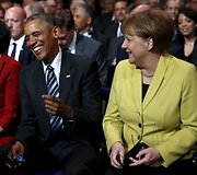 Barackas Obama ir Angela Merkel