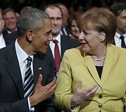 Barackas Obama ir Angela Merkel