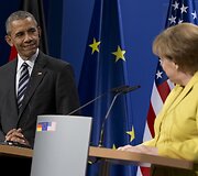 Barackas Obama ir Angela Merkel