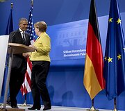 Barackas Obama ir Angela Merkel