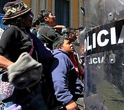 Žmonių su negalia protestas Bolivijoje
