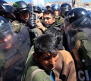 Žmonių su negalia protestas Bolivijoje
