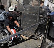 Žmonių su negalia protestas Bolivijoje