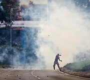 Protestuotojas Kenijoje
