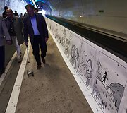 Lione esančiame tunelyje nupie&scaron;tas ilgiausias pasaulyje (1625 metrų) komiksas