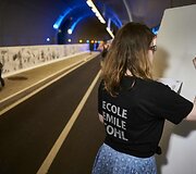Lione esančiame tunelyje nupie&scaron;tas ilgiausias pasaulyje (1625 metrų) komiksas