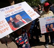 Donaldo Trumpo rinkimų kampanijos renginio metu vykę protestai