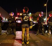 Donaldo Trumpo rinkimų kampanijos renginio metu vykę protestai