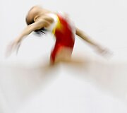 Gimnastė per treniruotę Rio de Žaneire