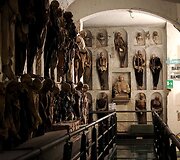 &Scaron;iurpiosios kapucinų katakombos Palerme
