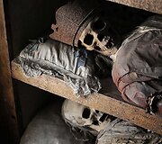 &Scaron;iurpiosios kapucinų katakombos Palerme
