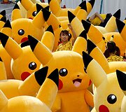 Pokemono Pikačiu paradas Japonijoje