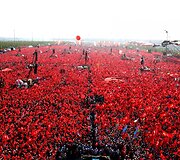 Turkijos prezidentą palaikantis mitingas Stambule