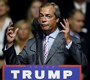 Nigelas Farage'as dalyvavo respublikonų kandidato į JAV prezidentus Donaldo Trumpo kampanijos renginyje Misisipės valstijoje