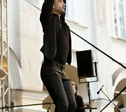 Federico Ordonezo pasirodymas Vilniaus universiteto kieme