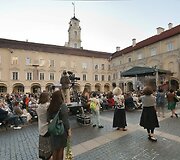 Federico Ordonezo pasirodymas Vilniaus universiteto kieme