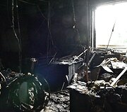 Ukrainiečių televizijos &bdquo;Inter TV&ldquo; studija, padegta protestuotojų, nepatenkinti &bdquo;prorusi&scaron;ka&ldquo; &scaron;io kanalo platforma