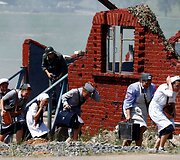 Antrojo pasaulinio karo mū&scaron;io inscenizacija &bdquo;Stalino linijos&ldquo; muziejuje Baltarusijoje