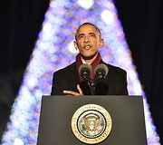 Obama paskutinį kartą įžiebė pagrindinę &scaron;alies Kalėdų eglę