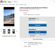 &bdquo;Ebay&ldquo; parduodama nuo&scaron;ali sala Karibų jūroje