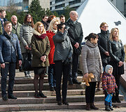 Taikos vėliavos pakėlimo, minint Pasaulinę kultūros dieną, ceremonija Nepriklausomybės aik&scaron;tėje Vilniuje