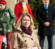 Taikos vėliavos pakėlimo, minint Pasaulinę kultūros dieną, ceremonija Nepriklausomybės aik&scaron;tėje Vilniuje