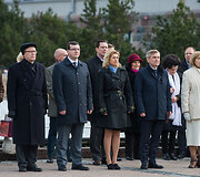 Taikos vėliavos pakėlimo, minint Pasaulinę kultūros dieną, ceremonija Nepriklausomybės aik&scaron;tėje Vilniuje