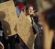 Briuselyje keli tūkstančiai žmonių protestavo prie&scaron; Trumpo vizitą