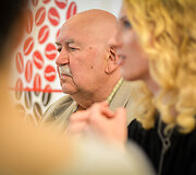 Prie&scaron;piečių kava Kristupo vasaros festivalio meno vadovu Donatu Katkumi ir direktore Jurgita Murauskiene