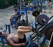 Sporto klubas po atviru dangumi Kijeve